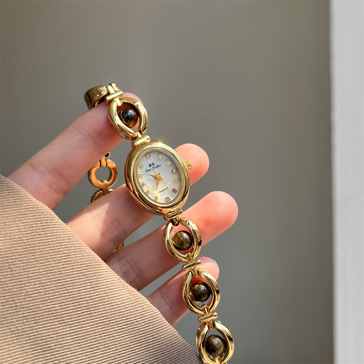 Amber Pearl Bracelet Watch